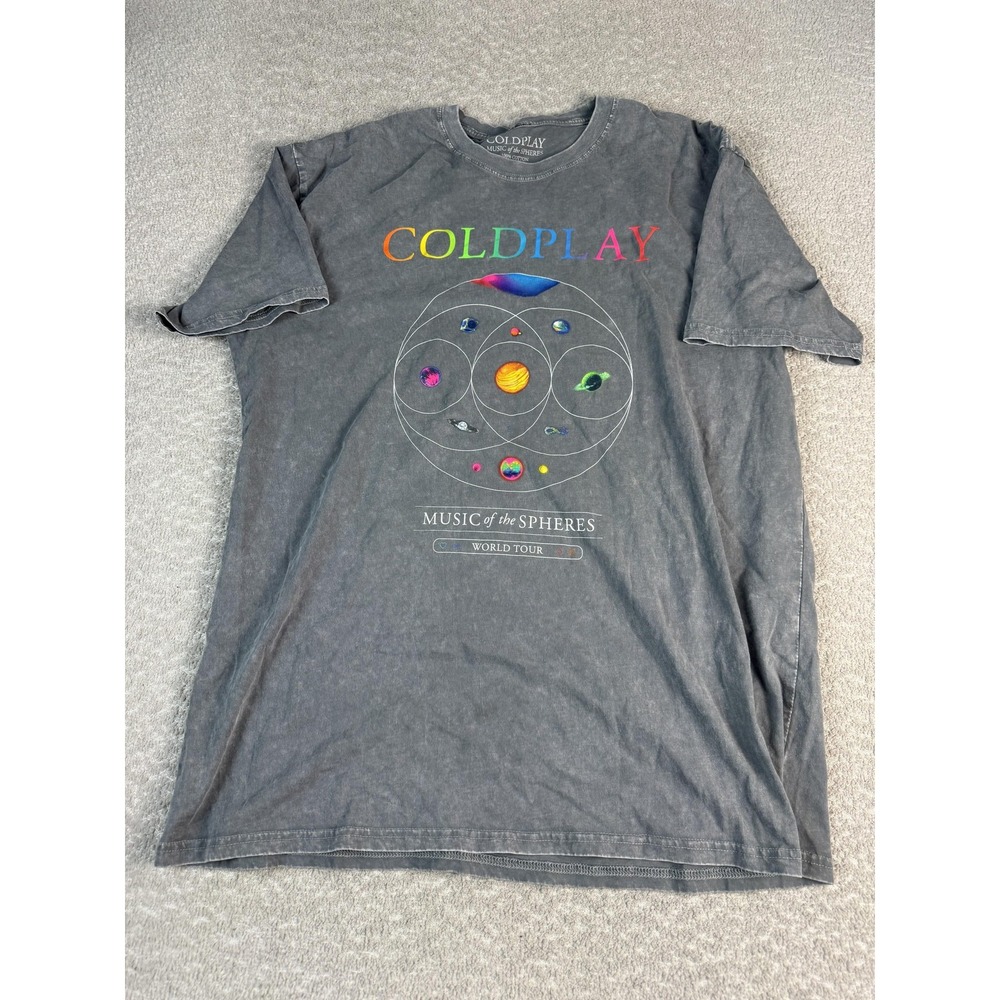 Coldplay Shirt Mens 2XL Gray Music Of The Spheres World Tour 2023 Graphic